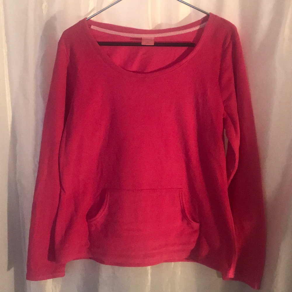 Hot Pink Cozy Fleece Top, Flared
